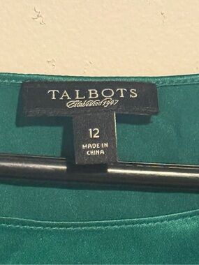 Talbots Emerald-Green Blouse - Size 12